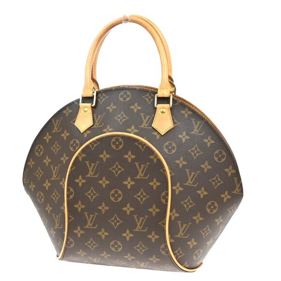 LOUIS VUITTON LV Logos Ellipse MM Hand Bag Monogram Leather Brown - Picture 1 of 16